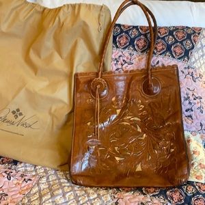 EUC Patricia Nash Brown Laser Cut Tote Bag